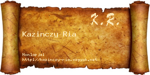 Kazinczy Ria névjegykártya